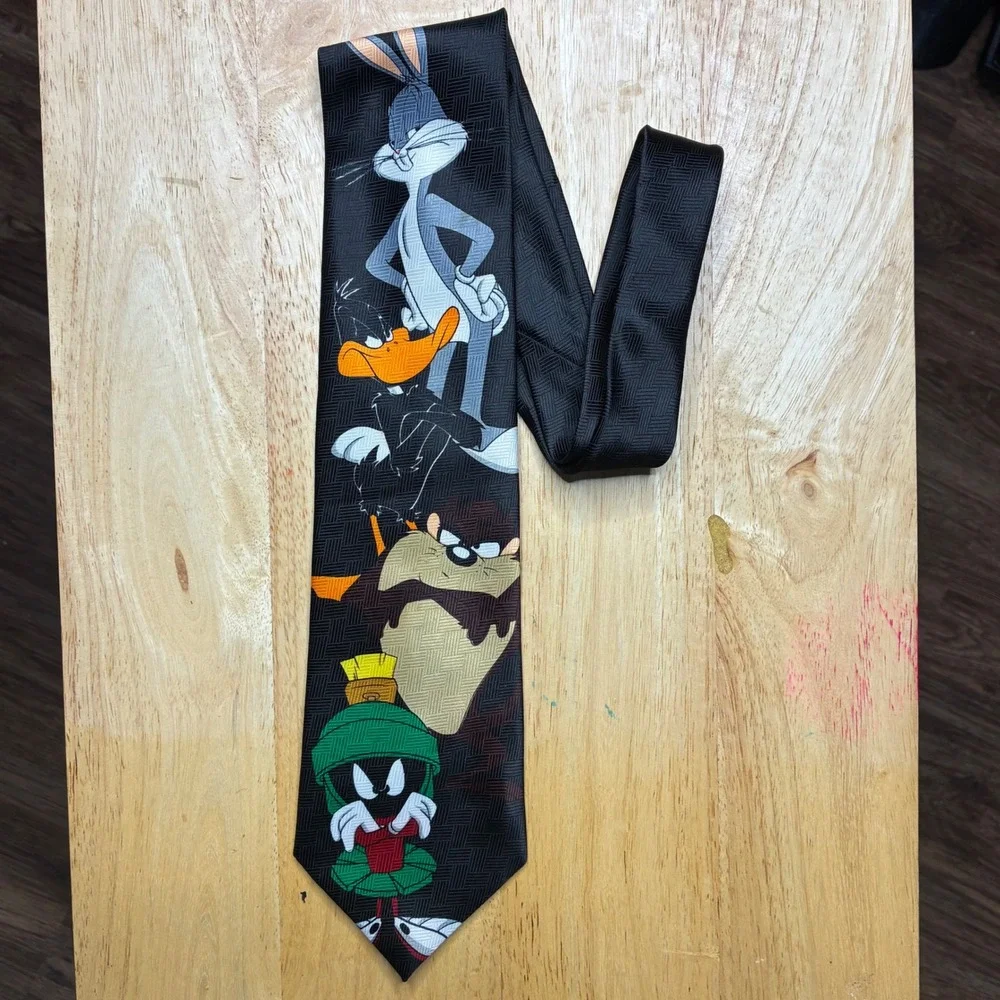 Vintage 1997 Looney Tunes Tie Bugs Daffy Taz Marvin Warner Bros 90s